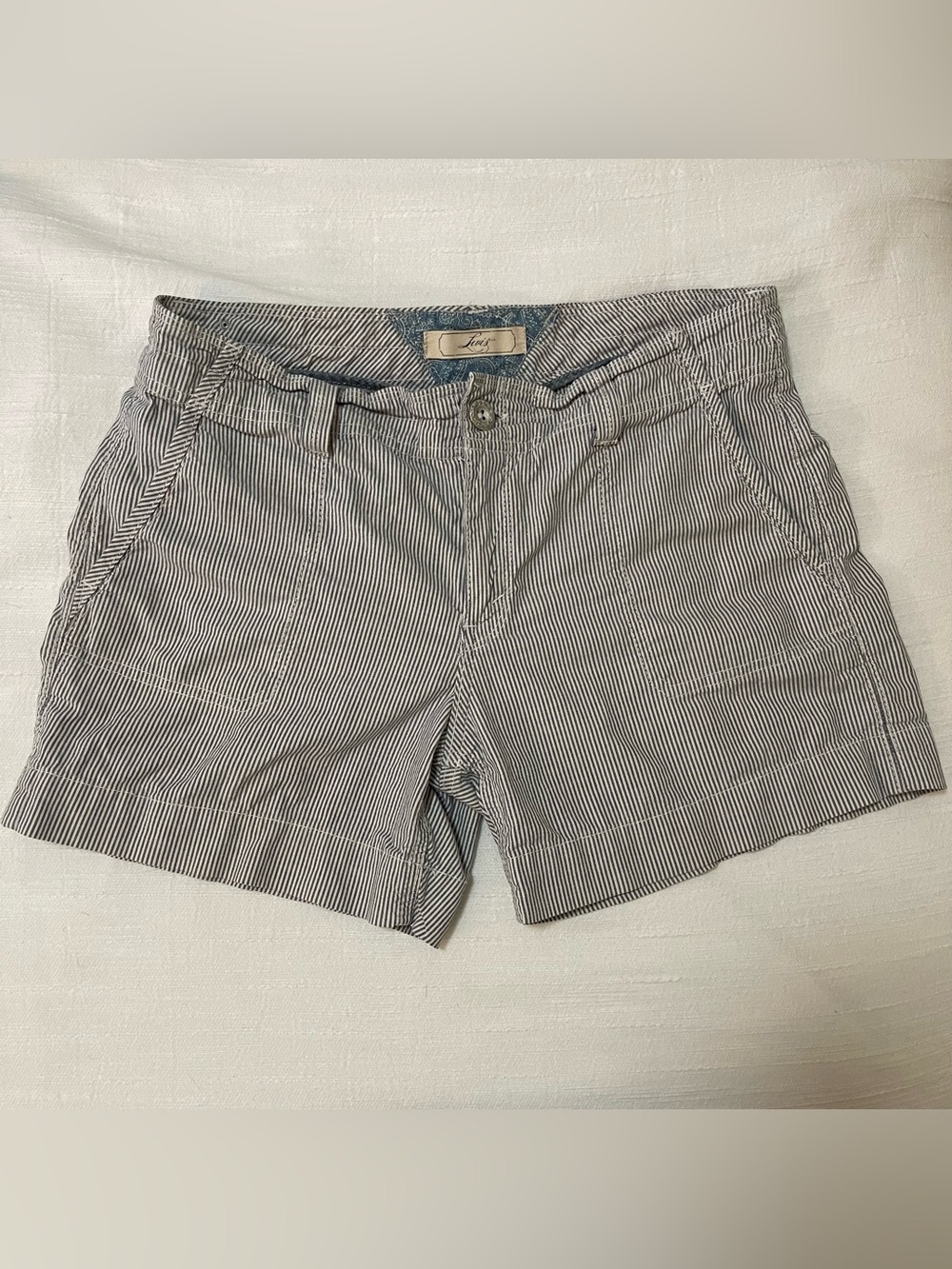 Levi's Women's Navy & White Striped Cotton Shorts